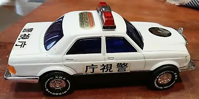 Vintage Tin Friction Japanese Mercedes Benz  Cop Car 10  Length 1980's/90's Era • $99.99