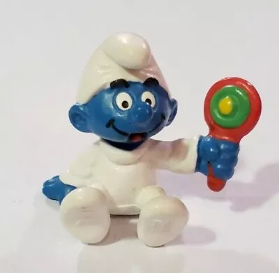 Smurfs 20540 Classic Baby Smurf With Rattle #2 Vintage Figure  Toy  • $12.11