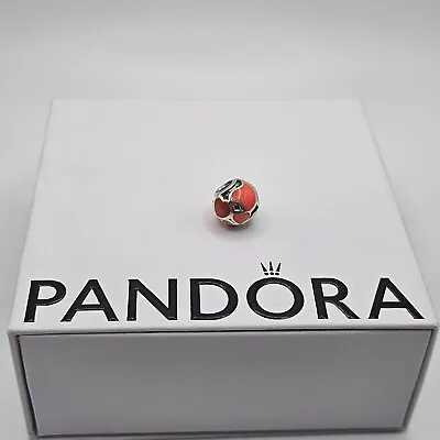 Genuine Pandora Red Hot Love Enamel Heart Charm ALE 925 #790436ER • £16