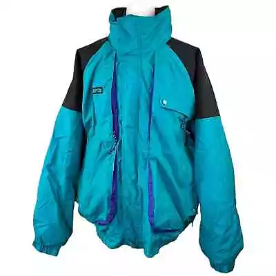 Vintage 90s Columbia Sportswear Powder Keg 3 In 1 Ski Jacket Coat Sz L Teal • $39.15