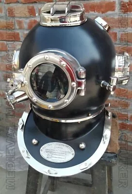 Morse Black US Navy Antique Helmet Full Size Divers Diving Helmet Scuba W/ Base • $185