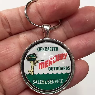 Vintage Mercury Outboard Motor Boat Sales And Service Sign Keychain • $12.95