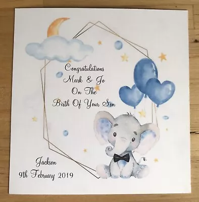 £3.85 • Buy Handmade Personalised Birth Baby Boy / Christening Birthday Card