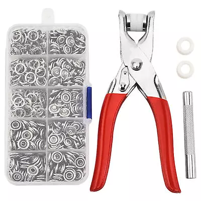 Snap Fasteners Kit Tool Metal Snap Buttons Rings With Fastener Pliers Press • $17.47