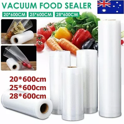 10 Rolls Vacuum Food Sealer Saver Bag Seal Storage Commercial Grade 20/25/28X6M • $3.99