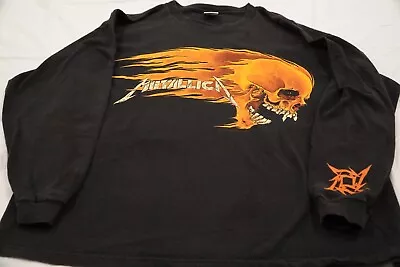 Vintage Metallica Long Sleeve Shirt Pushead Flaming Skull 90s Delta XL • $150