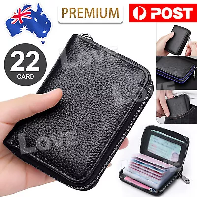 Men's Credit Card Holder Leather Wallet Business Case Slim ID Purse 22 Card Gift • $6.45