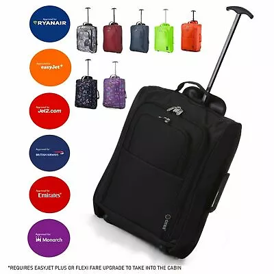 55cm Cabin Approved Carry On Board Wheeled Bag Hand Luggage Travel Trolley Case • £24.99