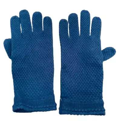 NWT Brooks Brothers Merino Wool Soft Knit Gloves Warm Winter Blue - Great Gift! • $45