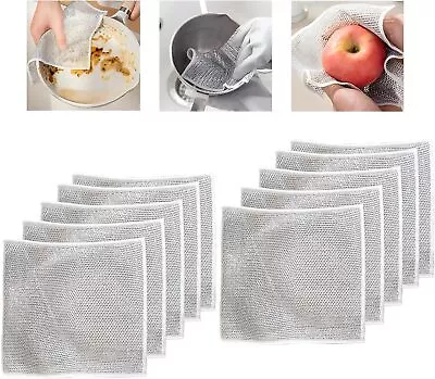 Multipurpose Wire Miracle Cleaning Cloths Double Layer Wet Dry Dishwashing Rags • $8.99