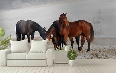 3D Ice Mountain Animal Horse Self-adhesive Removable Wallpaper Murals Wall • $38.60