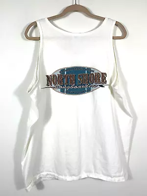 VTG Mens Matsumoto Shave Ice North Shore Hawaiian Tank Top White Size XL US Made • $30