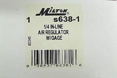 MILTON S638-1 Air Regulator With Gage 1/4 Inch Line S638 1 • $20