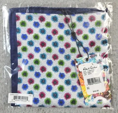 Robert Graham Silk Pocket Square Floral Handkerchief Scarf Flower Pop 14.5  New • $13.56