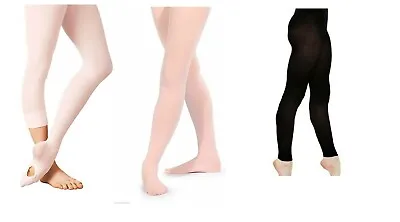 £4.75 • Buy Convertible Footed Ballet Dance Tights Childrens Womens Tight Pink,Black,Tan 40d