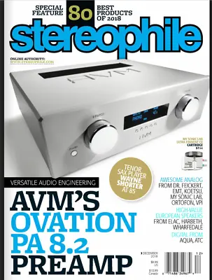 $8.99 • Buy Stereophile Magazine December 2018 AVM's Ovation PA 8.2 Preamp 