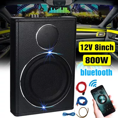 8'' Car Subwoofer Under-Seat 800W Amplifier Speaker Audio Sub Woofer Slim Box • $89.99