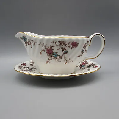 Minton Bone China Ancestral Gravy Boat W/ Tray • $49.99