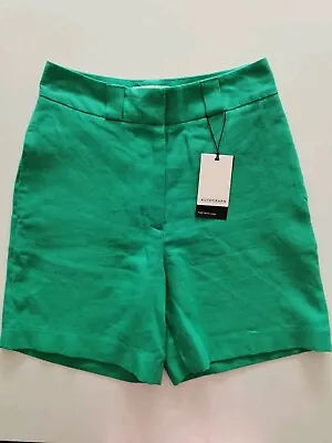 Autograph M&S Pure Irish Linen Shorts Green Size 8101618 High Waisted • £14.50