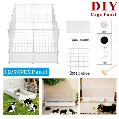 10/24 Metal Pet Cage Playpen Dog Cat Rabbit Play Pen Wire Run Fence Enclosure • £3.89