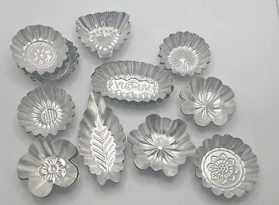 Lot 23 Vintage Mini Aluminum Tins Jello Gelatin Cake Tart Molds Pans Tartlet • $24.95