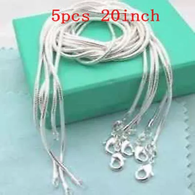 5Pcs/set Wholesale Solid 925 Silver Chain Necklace 16-24  Women Jewelry Set • $3.23