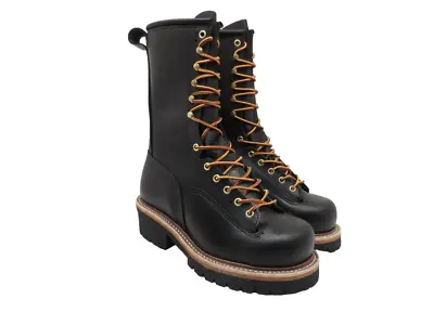 Hoffman Men's 10  Comp. Toe Lineman Climbing Boots L14173 Black Leather Size 12E • $217.49