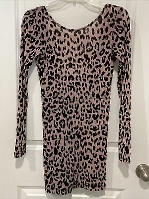 Urban Outfitters Motel Pink Cheetah Flocked Sheer Bodysuit Size M • $39