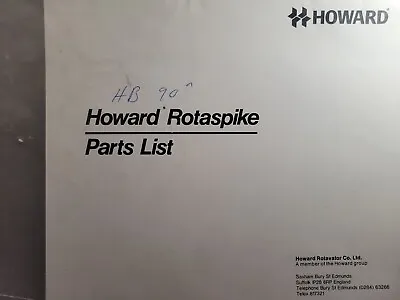 Howard Rotaspike 3-Point Rear Mounted Tiller Implement Parts Manual Tractor Farm • $62.99