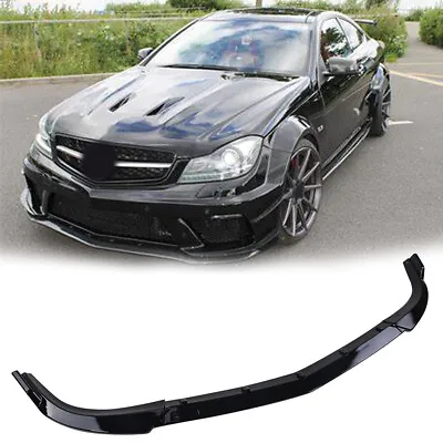 For Benz C Class W204 Sport 11-14 Glossy Black Front Bumper Lip Splitter Spoiler • $51.55