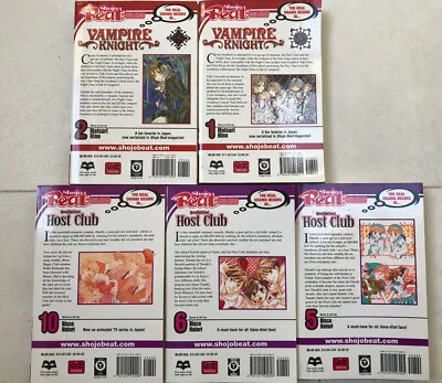 Five Shojo Beat Manga Paperbacks: 2 Vampire Knight And 3 Host Club • £4.99