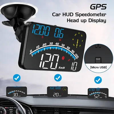 Universal Car Head Up HUD Display Digital Speedometer GPS OBD2 Tachometer Alarm • $45.99