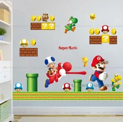 £6.99 • Buy Super Mario Wall Decal Stickers Kids Bedroom Children Game Room Decor Removable