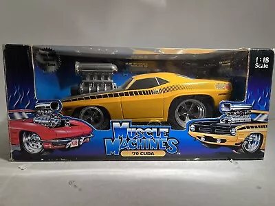 Muscle Machines. Too Hot '70 Dodge Cuda. Yellow 1:18 Scale Funline #71165 New • $52.14