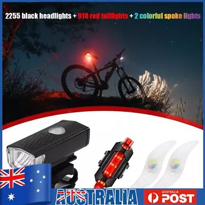 Bicycle Front Tail Lamp Wheel Spoke Lights Set MTB Road Bike Cycling Accessories • $12.59