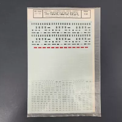 HO Microscale Decals RH-48 Diesel Locomotive Data Sheet NOS • $4.99