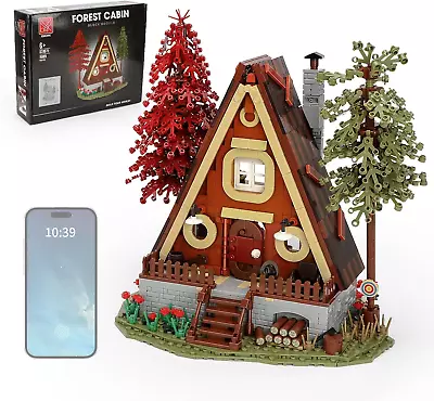 QLT A-Frame Cabin Building Set Wooden Forest House With LED Lighting Kit Gift  • $57.88
