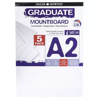 Daler Rowney A2 Graduate Mount Board Pack Of 5 Ice White • £19.79