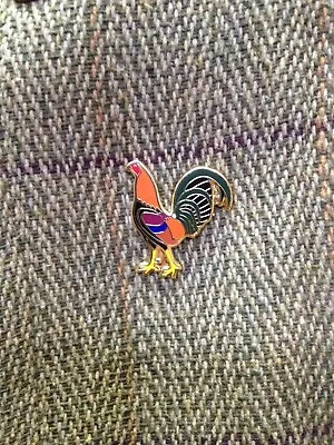 Game Fowl Metal And Enamel Lapel Pin Badge - Light Red Yellow-legged • £10