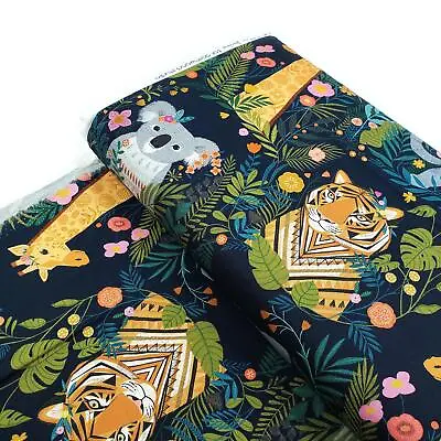 Our Planet By Bethan Janine 100% Cotton Koalas Giraffes Tigers Fabric • £7.50