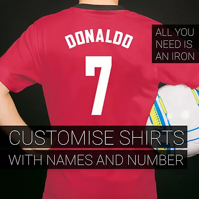 Custom Print Football Shirts With Name And Number Iron On Vinyl Transfers • £4.50