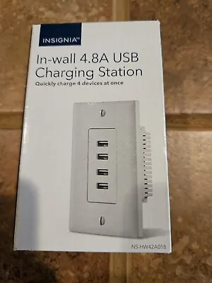Insignia In-Wall 4 Port USB Charging Station Quickly Charges 4 Devices   106/2 • $9.90