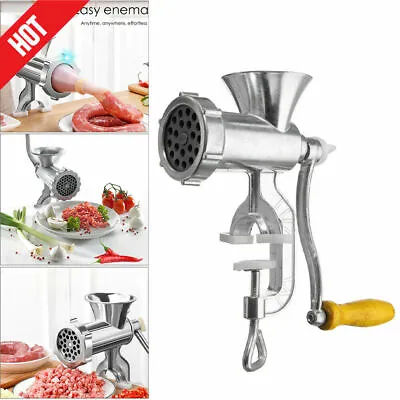 Hand Operated Cast Iron Manual Rotary Beef Sausage Maker Meat Mincer Grinder_UK • £13.99