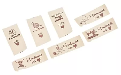 Cream Fabric Labels Hand Made With Love Sew On Garment Cotton Clothing Tags  • £2