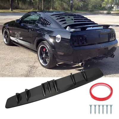 For Ford Mustang Glossy Black Car Rear Lip Bumper Valance Fin Diffuser Spoilers • $49.28