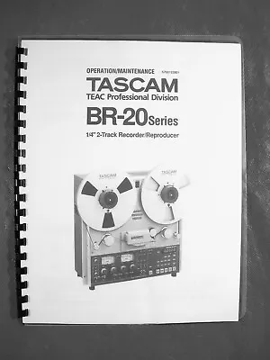 One New Copy Tascam Br-20  Reel To Reel Tape Deck Recorder Owner’s Manual • $42.95