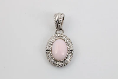 $90 • Buy Judith Ripka 925 Silver Pendant With 4.70tcw Rose Quartz And 0.33tcw CZ (9.49g.)