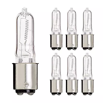 6 Pack JD Type 50Q 50W 120V T4 Double Contact DC Bayonet BA15d Clear Warm White • $15.25