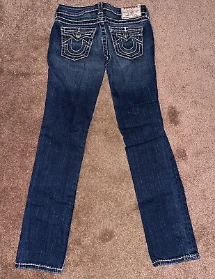 True Religion Girls Size 8 Jeans Model Julie Pink Stitching  • $13.33