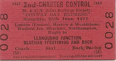 B.R.B. Edmondson Ticket - The Conway Bay Express Railtour 1977 • £1.50